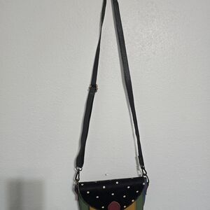 Chic Multicolor Crossbody Bag with Polka Dots